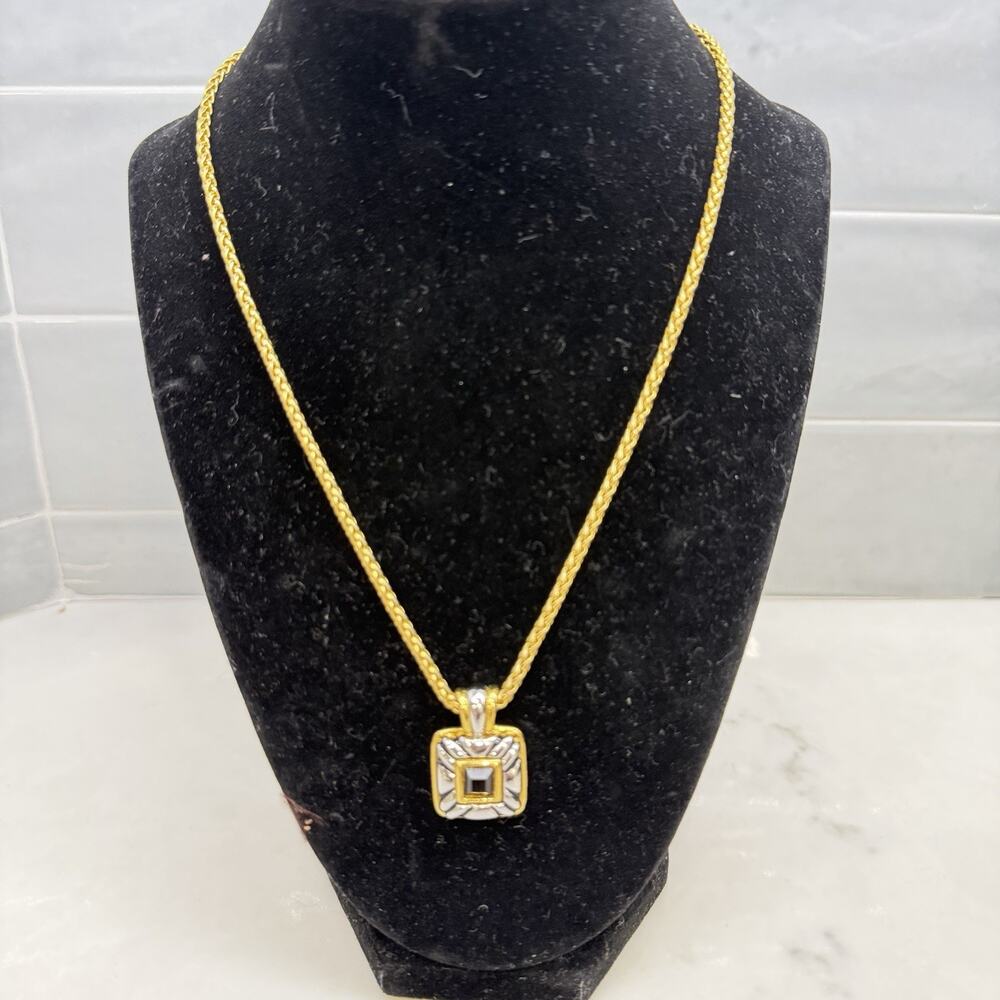 Talbots Gold and Silver Tone Pendant Necklace Quiet Luxury Regal Old Money